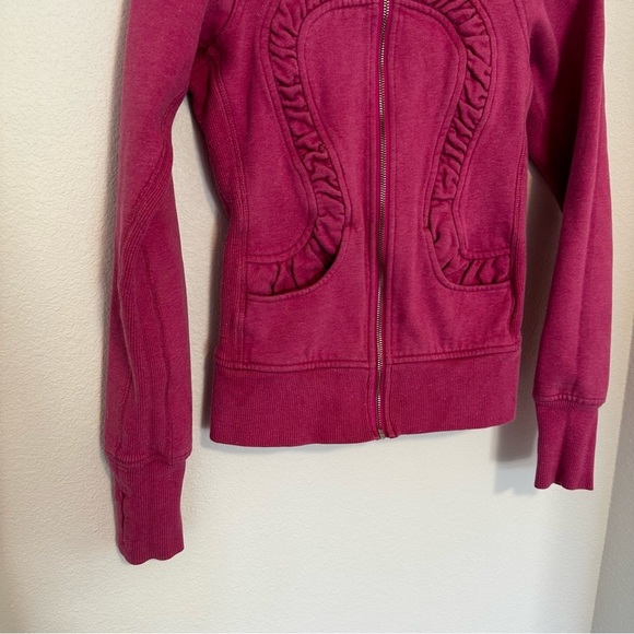 Lululemon Cuddle Up Full Zip Jacket Sparkly Pink Size 2 Women’s Side Pockets - Picture 4 of 14